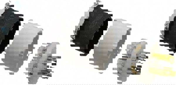 Locking Inlet: Plug, Industrial, L16-30P, 480V, Black & White